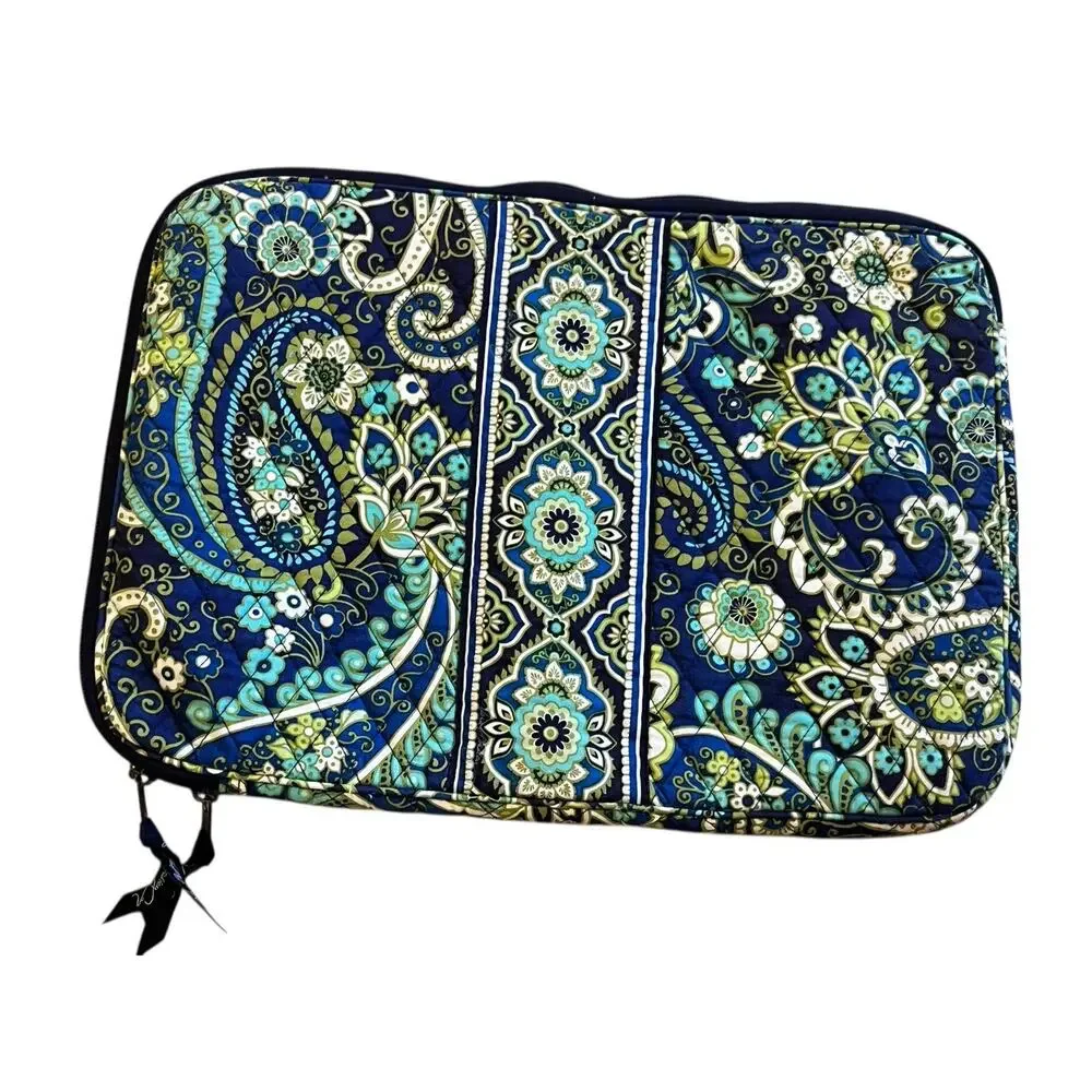 Vera Bradley Rhythm & Blues Zip Laptop Quilted Computer Travel Sleeve 17